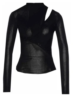 Top in maglia nera
