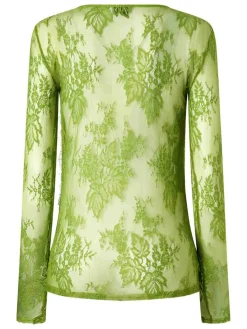 Top in pizzo verde