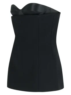Top in poliestere nero Ayla