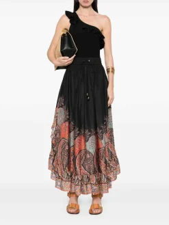 Top One-Shoulder nero