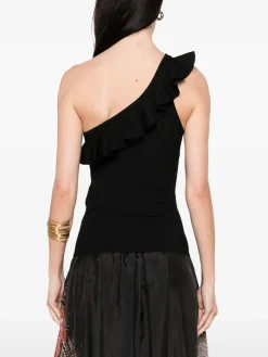 Top One-Shoulder nero
