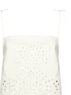 Top ricamato in cotone