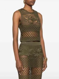 Top verde a maglia