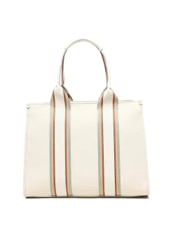 Tote bag con bande contrastanti