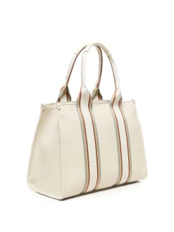 Tote bag con bande contrastanti