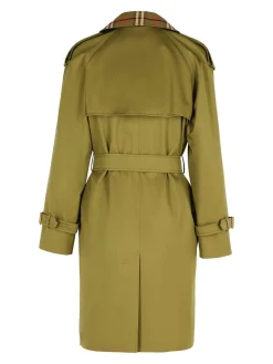 Trench di cotone verde corto