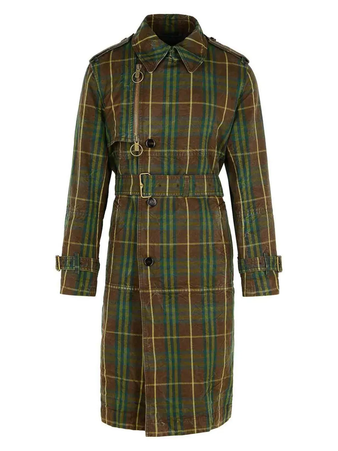 Trench in cotone verde scuro
