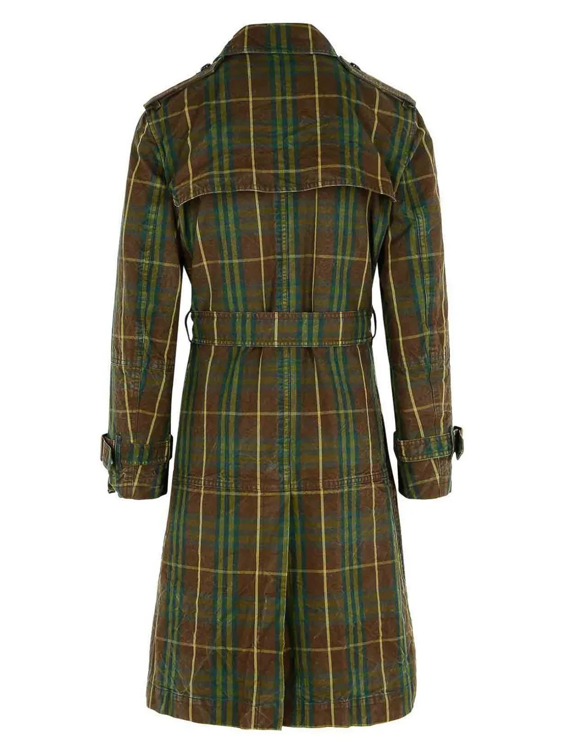Trench in cotone verde scuro
