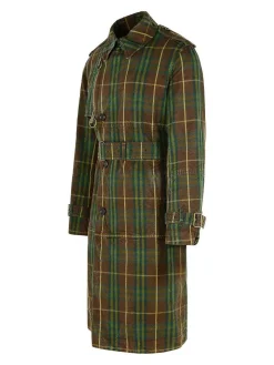 Trench in cotone verde scuro