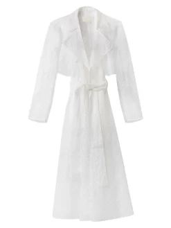 Trench Organza Ricamo Orchidee Seta