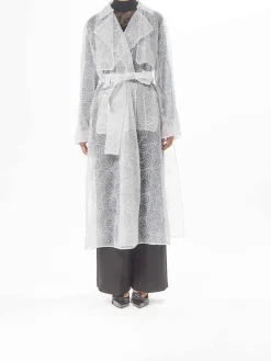 Trench Organza Ricamo Orchidee Seta
