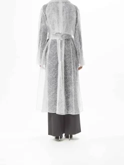 Trench Organza Ricamo Orchidee Seta