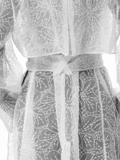 Trench Organza Ricamo Orchidee Seta