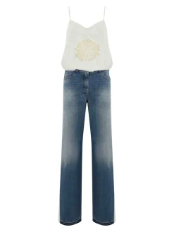 Trompe-Loeil salta in denim e crepe