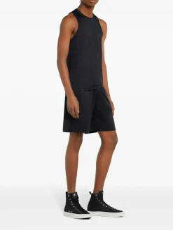 T-shirt a collo dell'equipaggio in nero