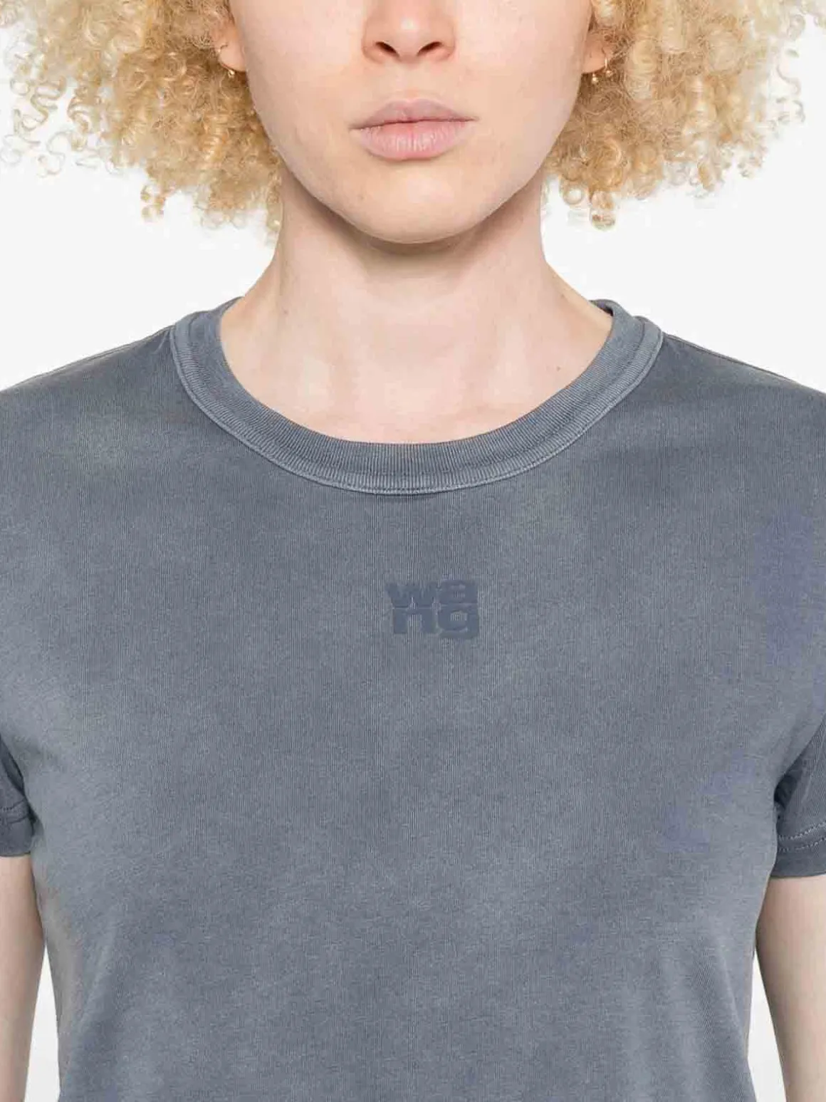 T-shirt a maniche corte blu con logo