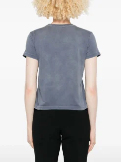 T-shirt a maniche corte blu con logo