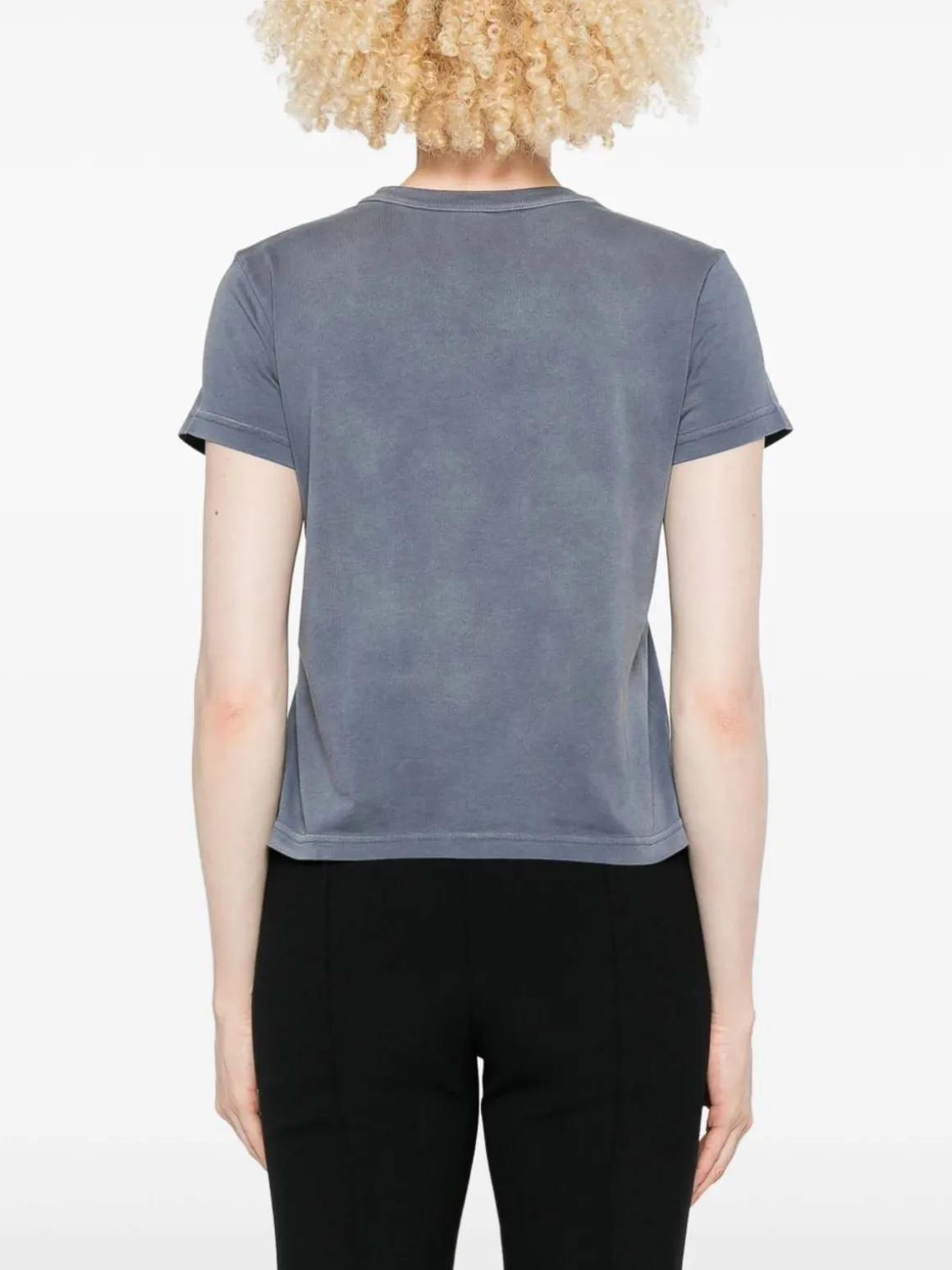 T-shirt a maniche corte blu con logo