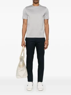 T-shirt a shirt in jersey lisle grigio chiaro