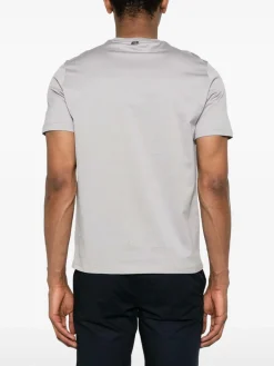 T-shirt a shirt in jersey lisle grigio chiaro