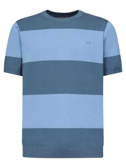 T-shirt a strisce con logo