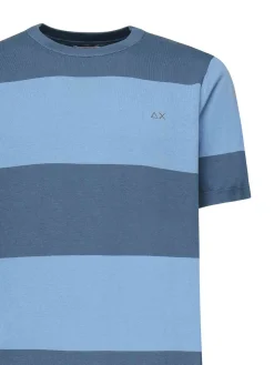 T-shirt a strisce con logo