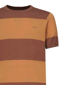 T-shirt a strisce con logo