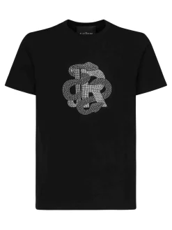 T-shirt con logo di strass