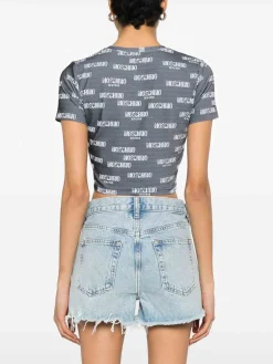 T-shirt del raccolto elastico in grigio