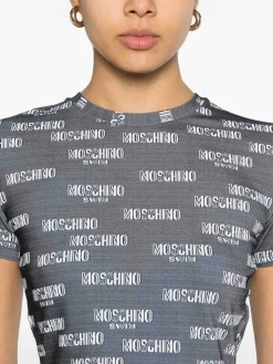 T-shirt del raccolto elastico in grigio