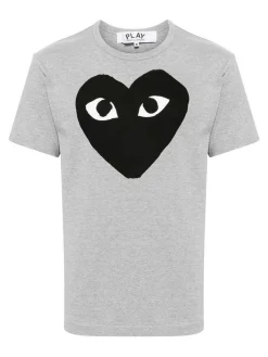 T-shirt di cotone del cuore nero