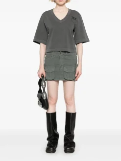 T-shirt di cotone in grigio