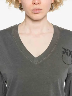 T-shirt di cotone in grigio