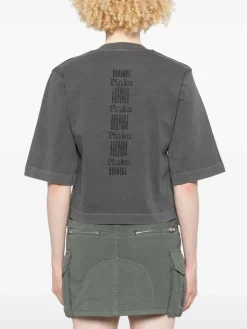 T-shirt di cotone in grigio