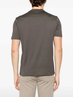 T-shirt di viaggio essenziale beige in cotone
