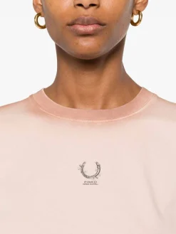 T-shirt in cotone rosa blush di trofei