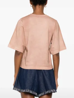 T-shirt in cotone rosa blush di trofei