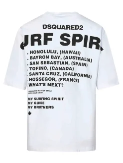 T-shirt in forma libera in maglia bianco
