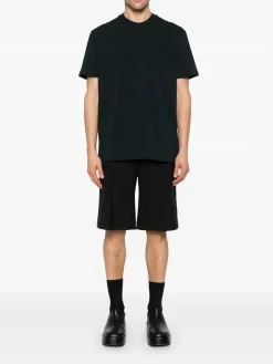 T-shirt in gira blu in cotone