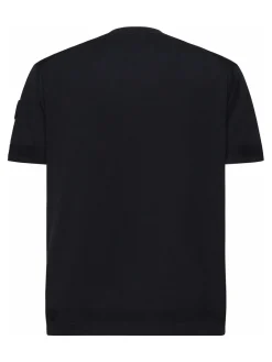 T-shirt in maglieria di cotone e seta