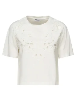 T-shirt ritagliata in maglia di cotone