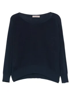T-shirt scollatura in barca in blu navy