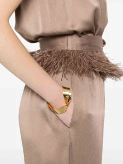 Tuta marrone con vita con cintura