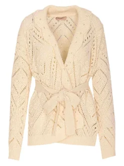 Twinset Beige a maglia cardigan