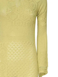 Vestito a maglia a pizzo lungo