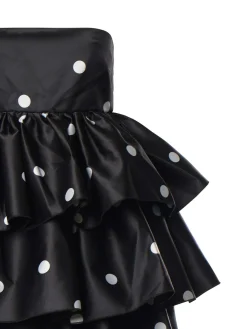Vestito a pois satinato corto