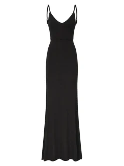 Vestito lungo con schiena aperta
