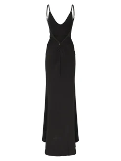 Vestito lungo con schiena aperta