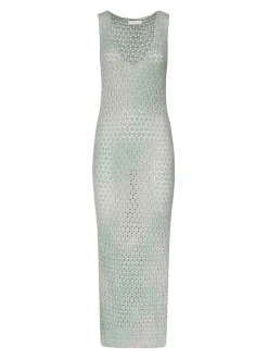 Vestito lungo in lurex metallico