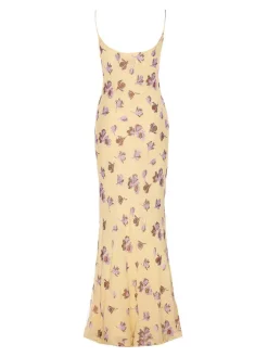 Vestito maxi di strass floreale